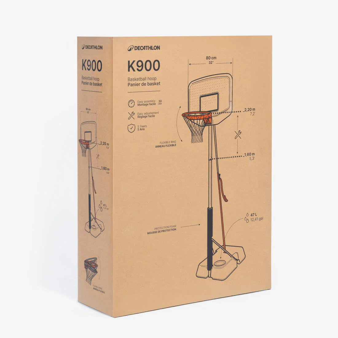 ARO DE BÁSQUETBOL NIÑOS CON PIE REGULABLE K900 V2 - Image 5