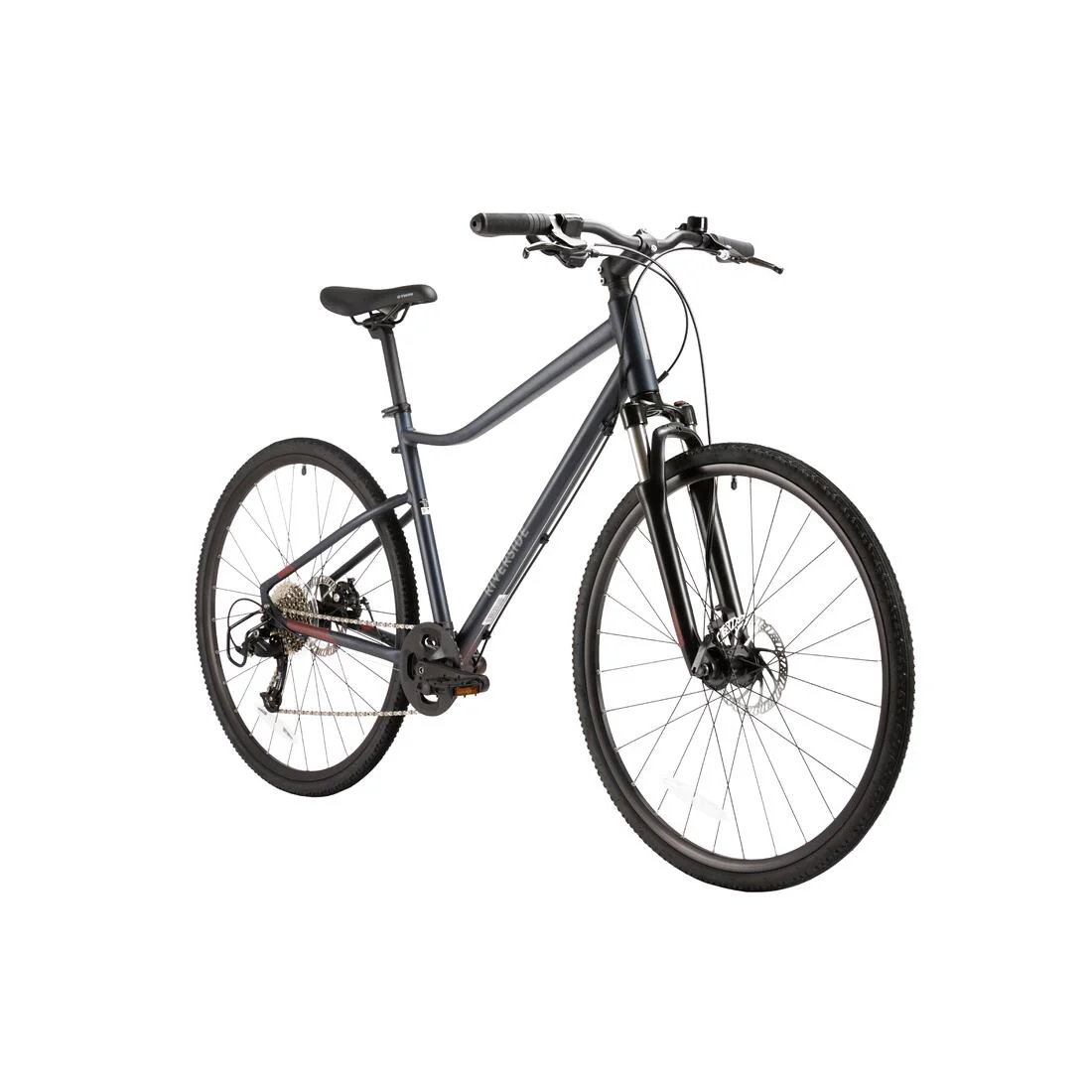 Bicicleta Híbrida Riverside 500 Azul Oscuro Freno Disco 9 Velocidades - Image 2