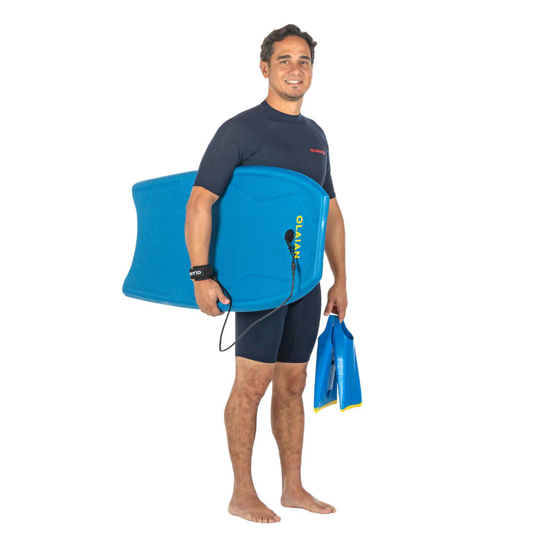 Bodyboard 100 Azul Amarillo Leash Muñeca Talla 42' - Image 10