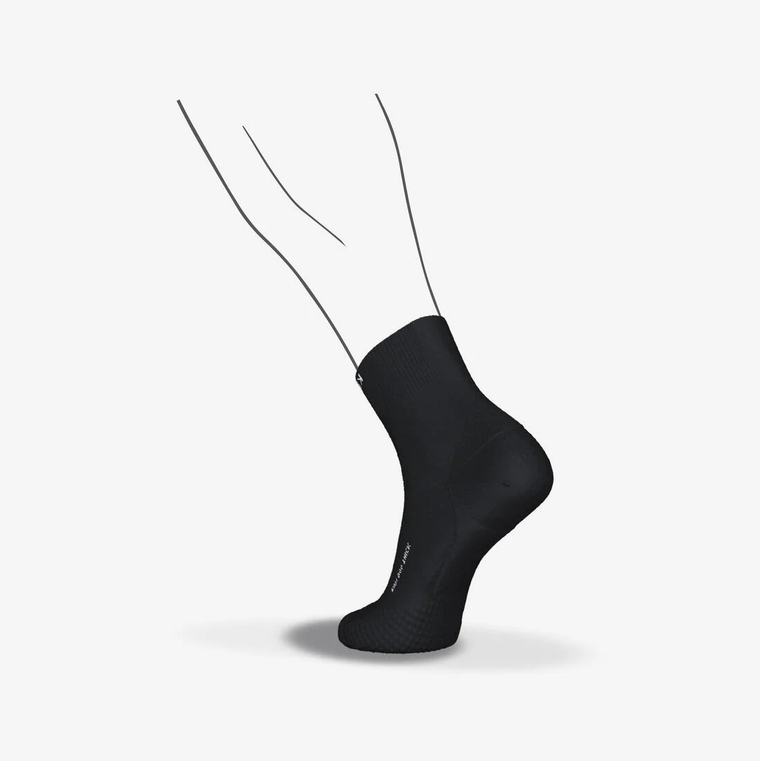 CALCETINES DE RUNNING KIPRUN RUN900 GRUESOS MID NEGROS - Image 4