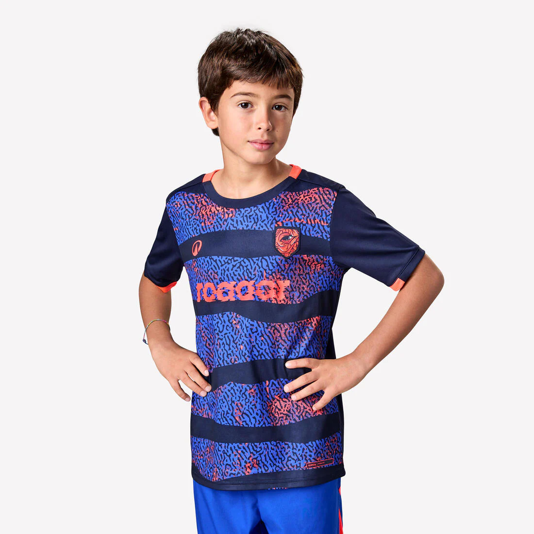 POLERA DE FÚTBOL NIÑO VIRALTO KIDS  MC ROARR RINOCERONTE RAYAS