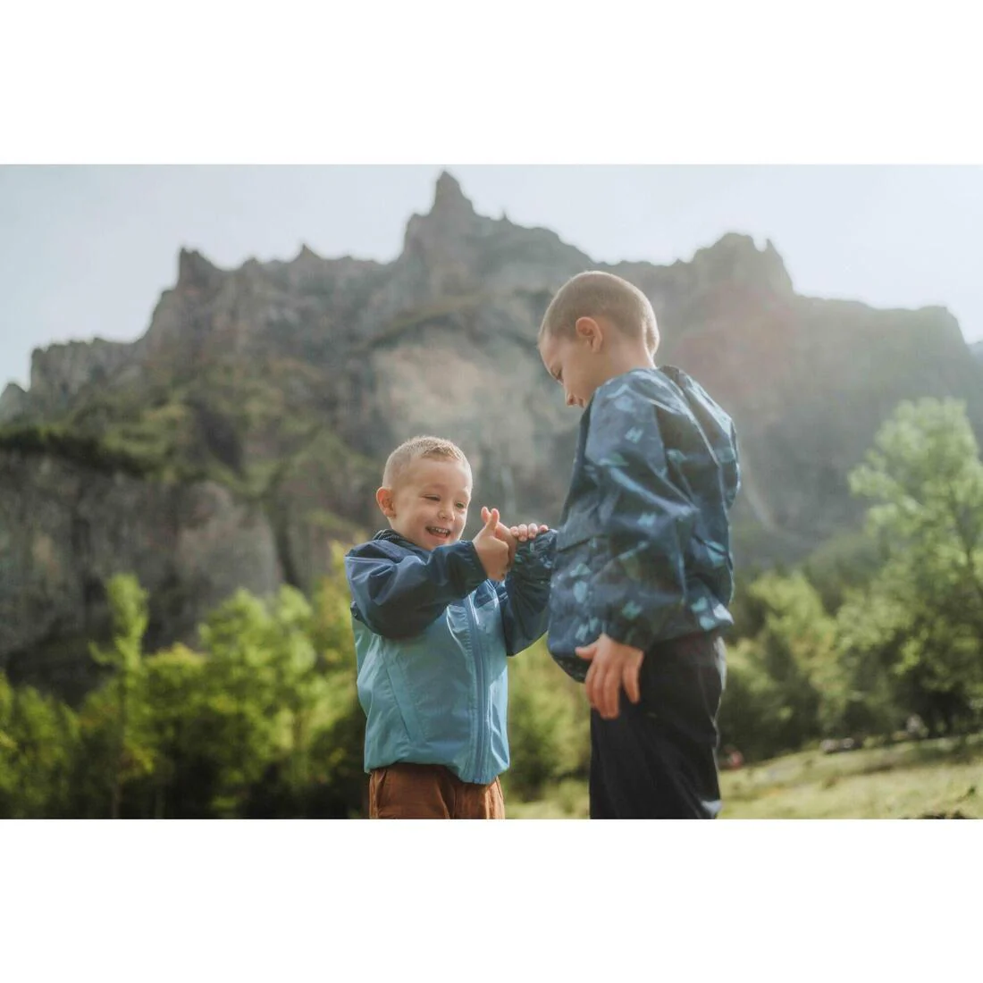 Chaqueta impermeable de senderismo niños 2-6 años, MH100 zip azul - Image 15