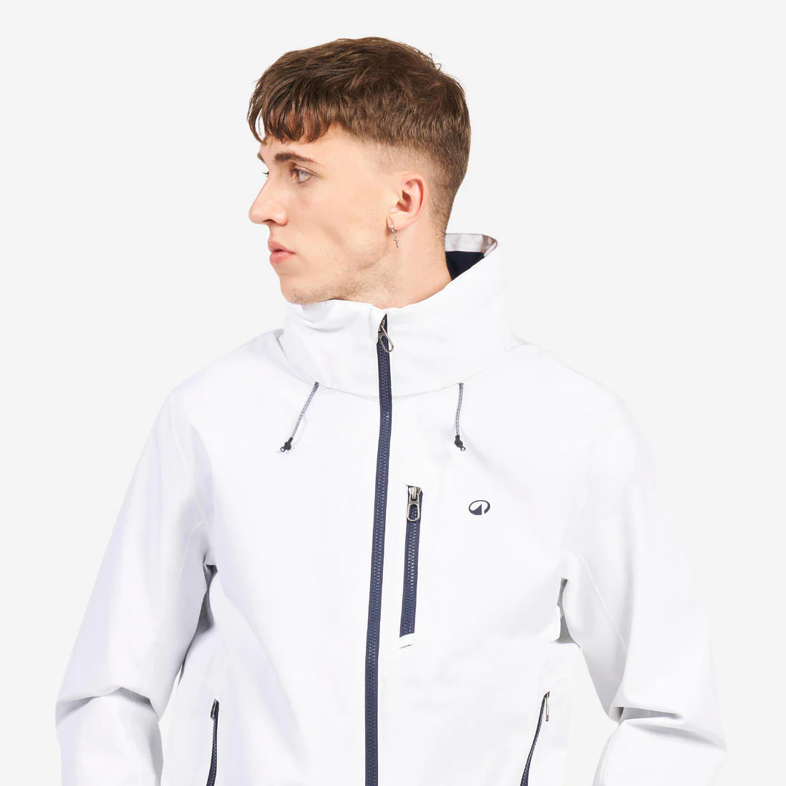 Chaqueta Vela Sailing 500 Hombre Gris Capucha Amarilla Impermeable Cortavientos - Image 10