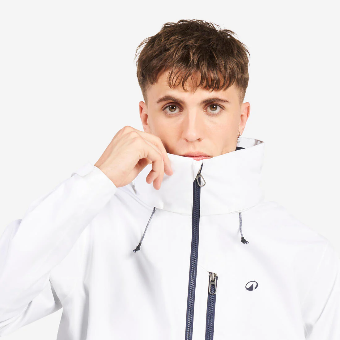 Chaqueta Vela Sailing 500 Hombre Gris Capucha Amarilla Impermeable Cortavientos - Image 7