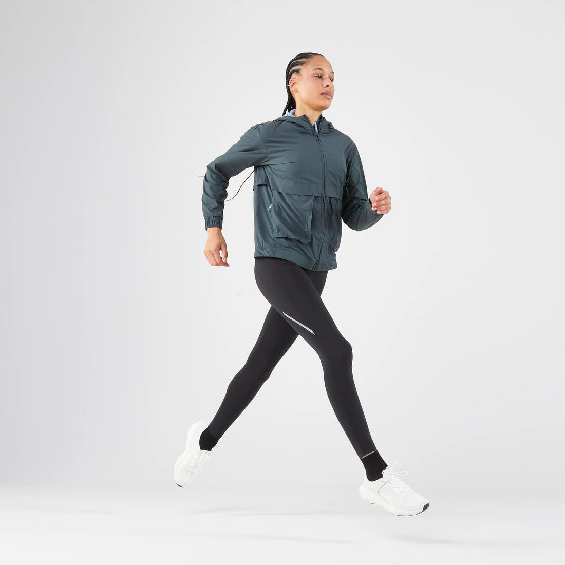 Chaqueta cortaviento running Mujer - KIPRUN Run 500 Wind verde - Image 2