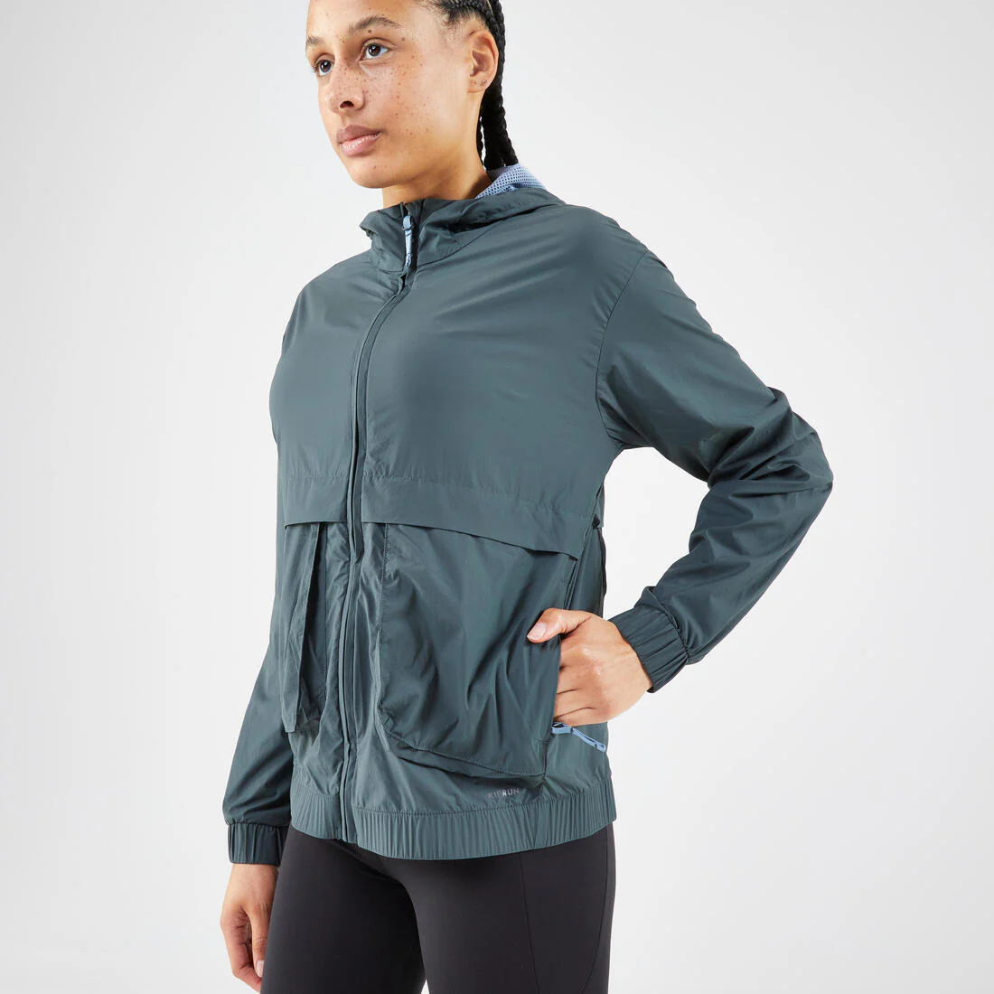 Chaqueta cortaviento running Mujer - KIPRUN Run 500 Wind verde - Image 5