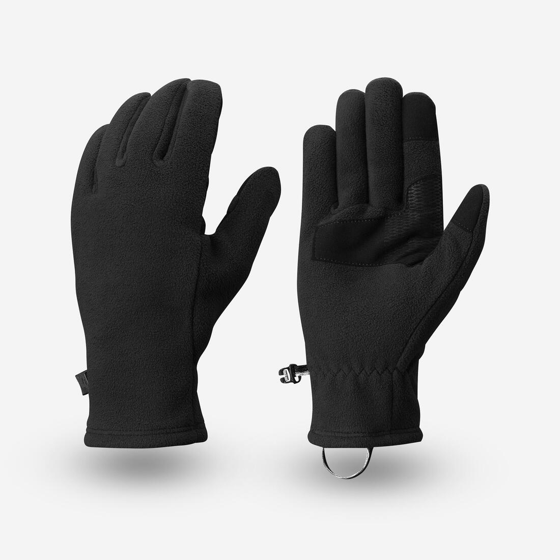 GUANTES FIBRA POLAR DE SENDERISMO MONTAÑA - MT500 NEGRO - ADULTO