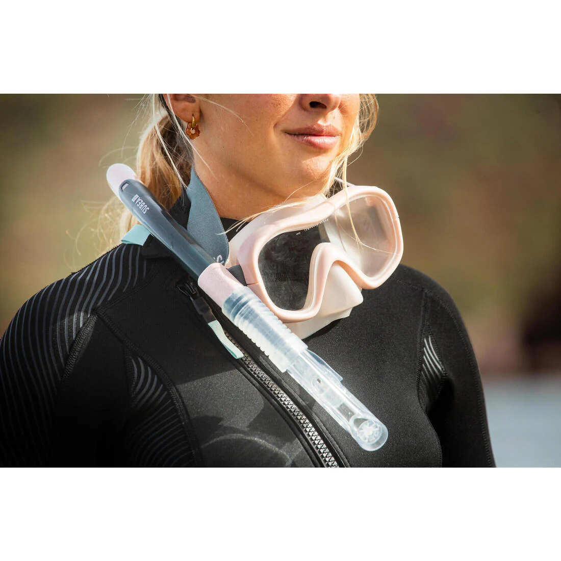 Kit Buceo Máscara + Tubo Snorkel 100 Adulto Rosado - Image 13