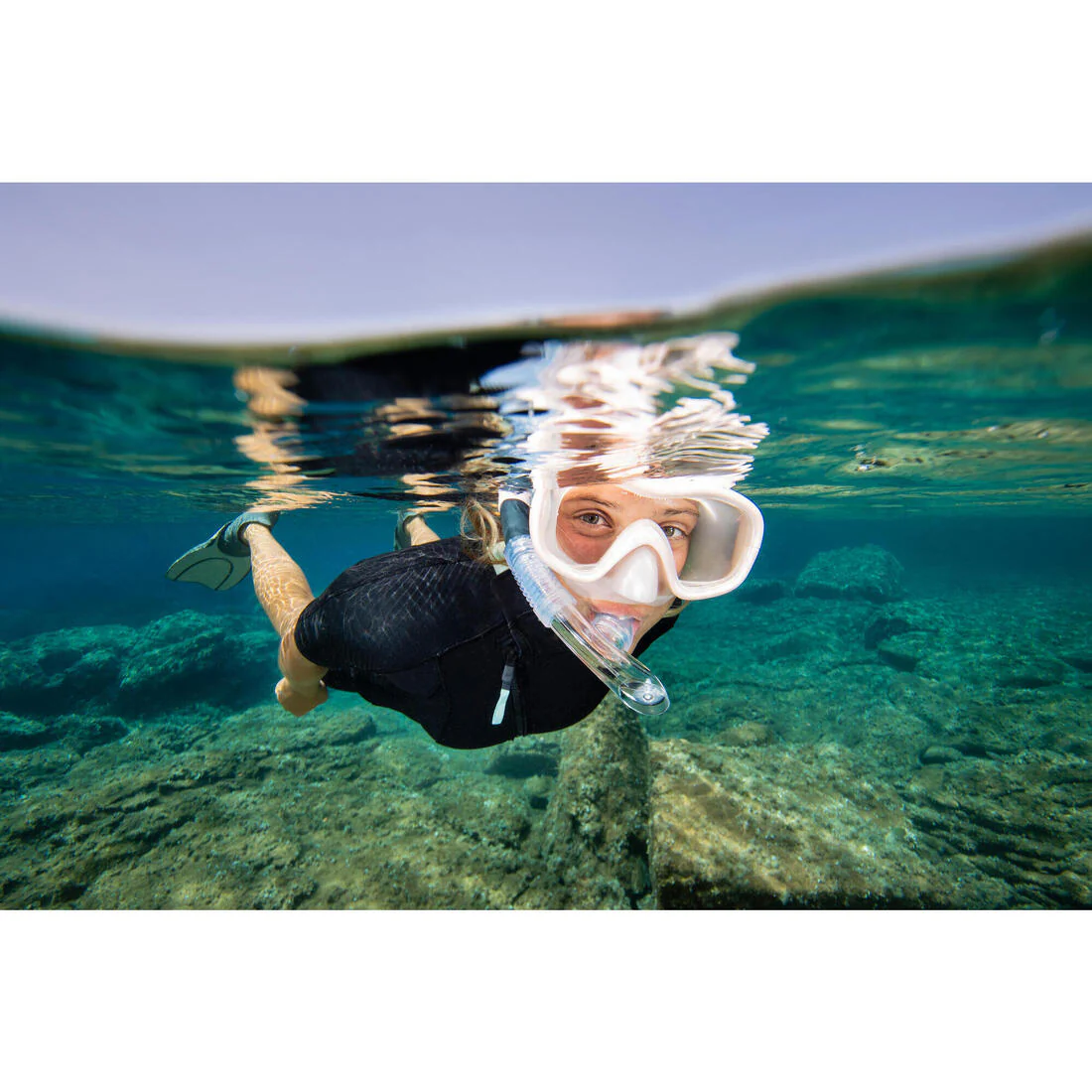 Kit Buceo Máscara + Tubo Snorkel 100 Adulto Rosado - Image 16
