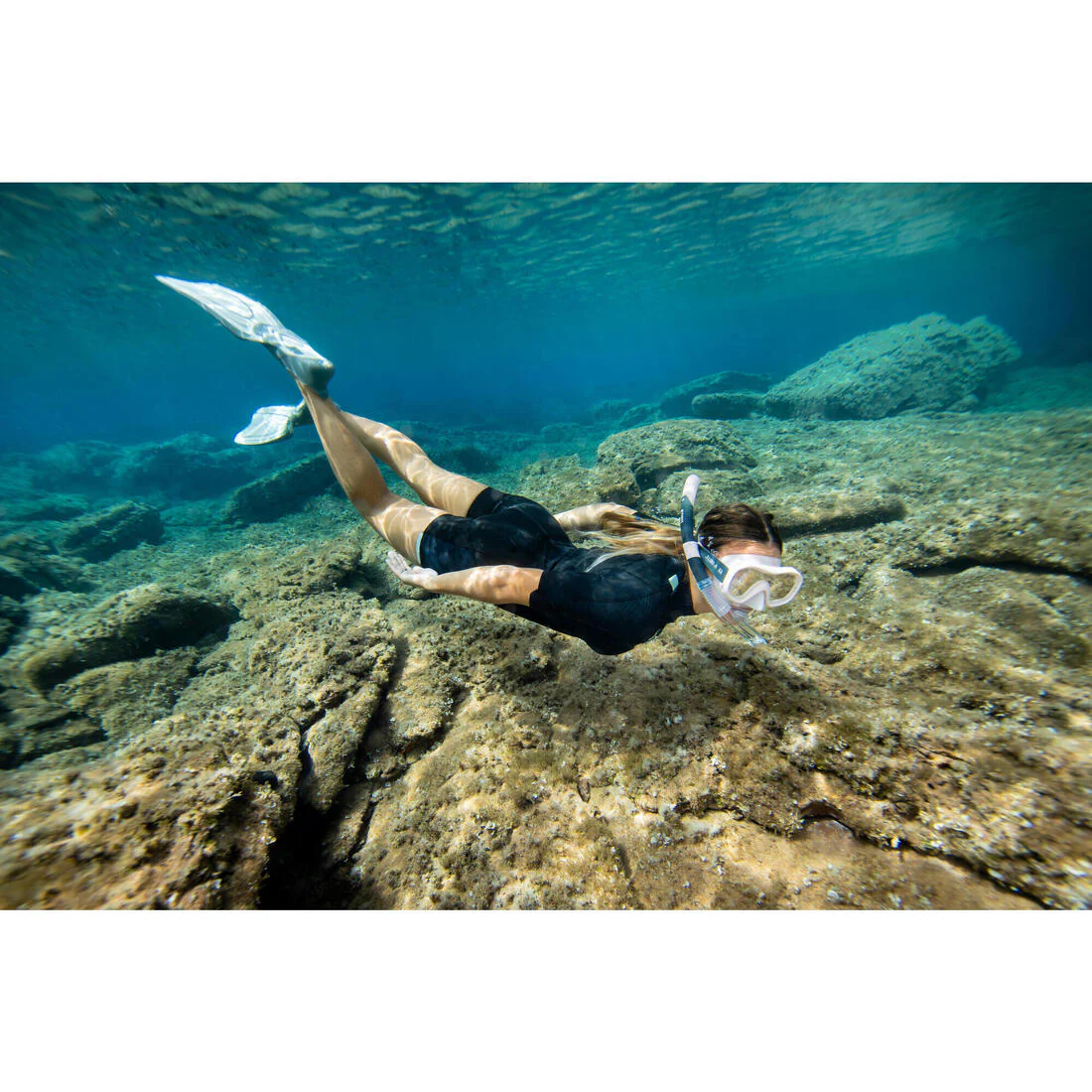 Kit Buceo Máscara + Tubo Snorkel 100 Adulto Rosado - Image 17