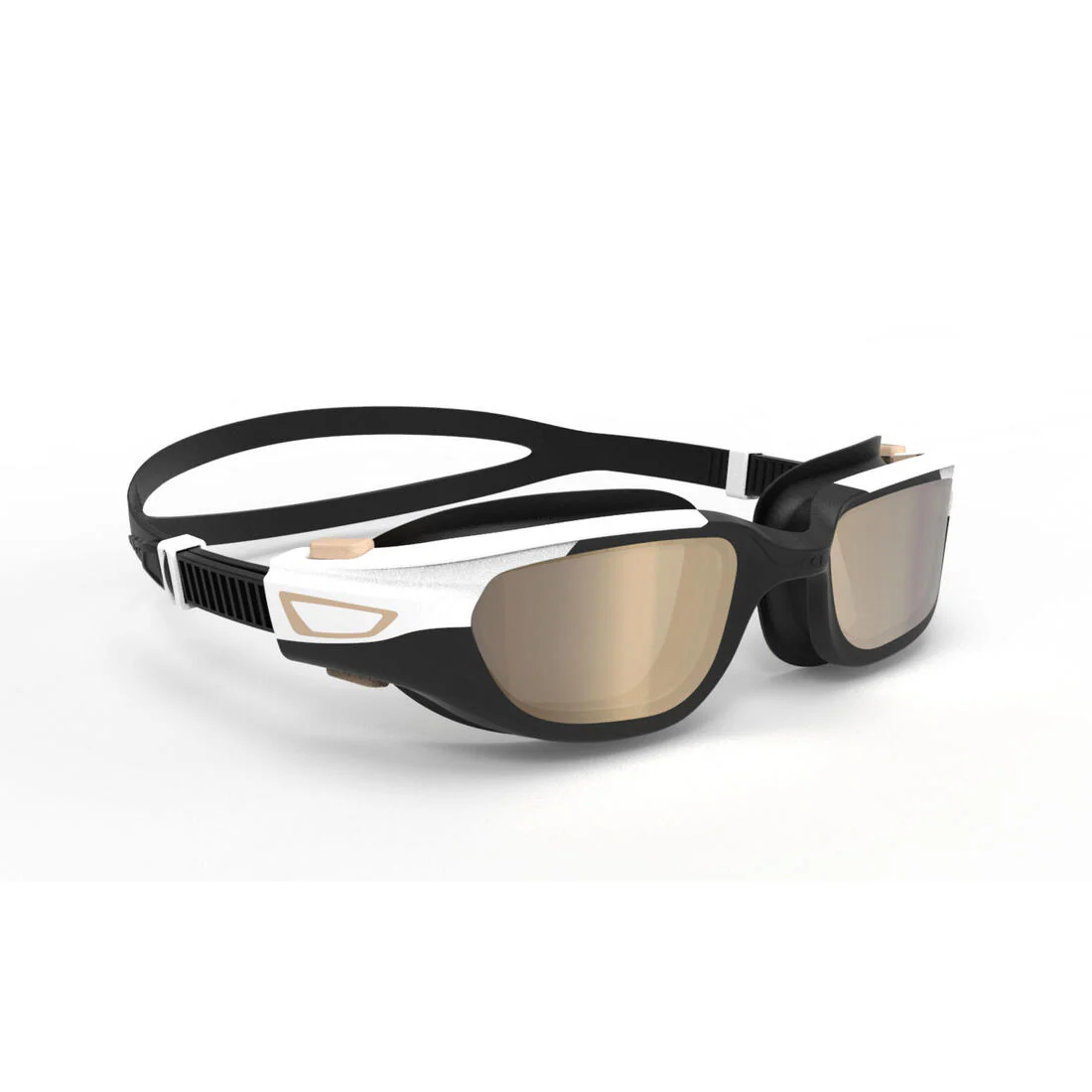 LENTES NATACIÓN SPIRIT NEGRO BEIGE BLANCO CRISTALES ESPEJO TALLA GRANDE