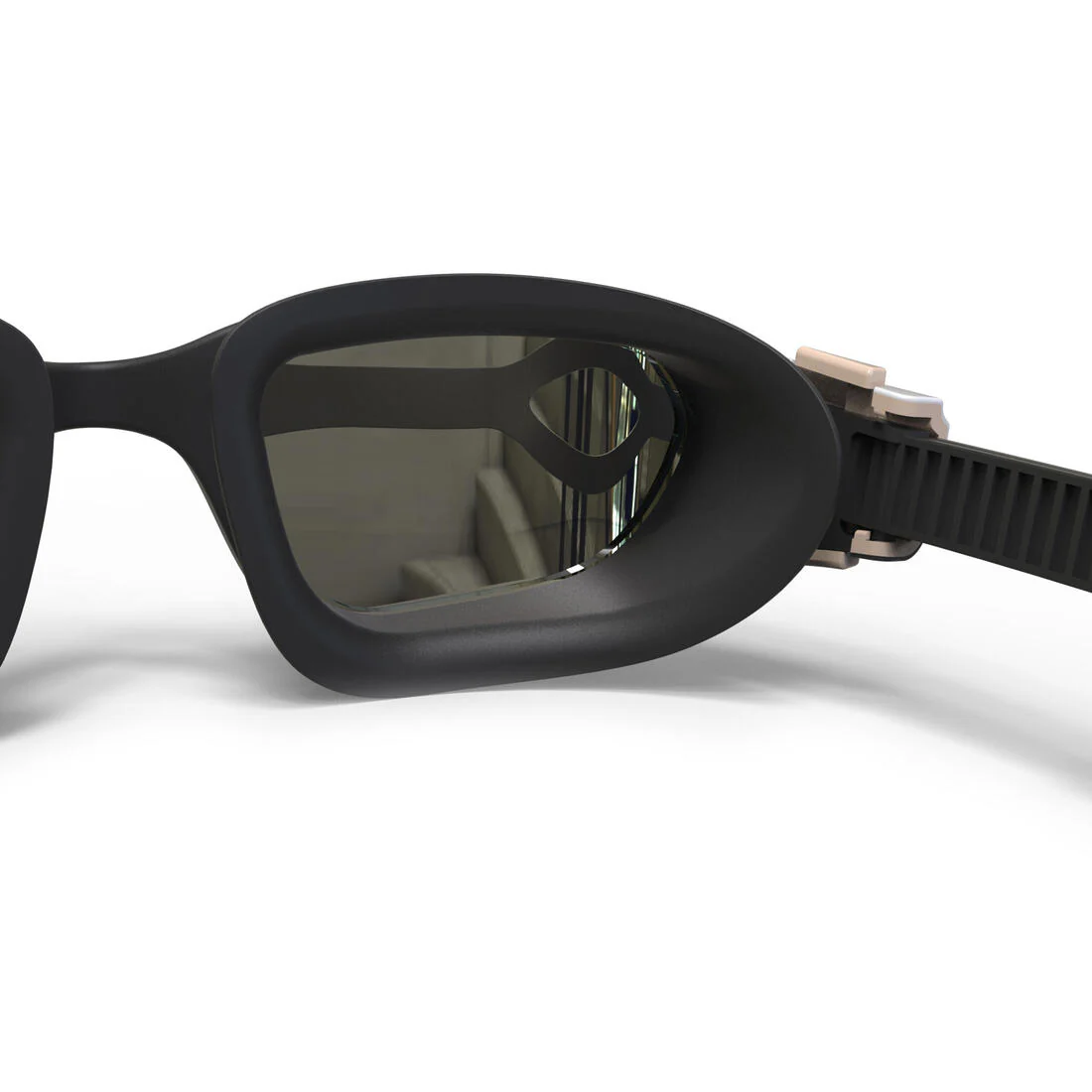 LENTES NATACIÓN SPIRIT NEGRO BEIGE BLANCO CRISTALES ESPEJO TALLA GRANDE - Image 5