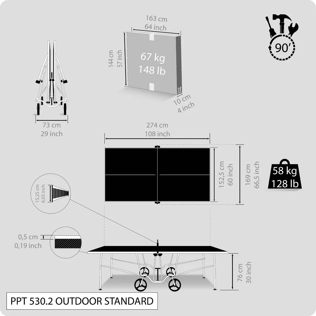 MESA DE PING PONG EXTERIOR PPT 530.2 - Image 3
