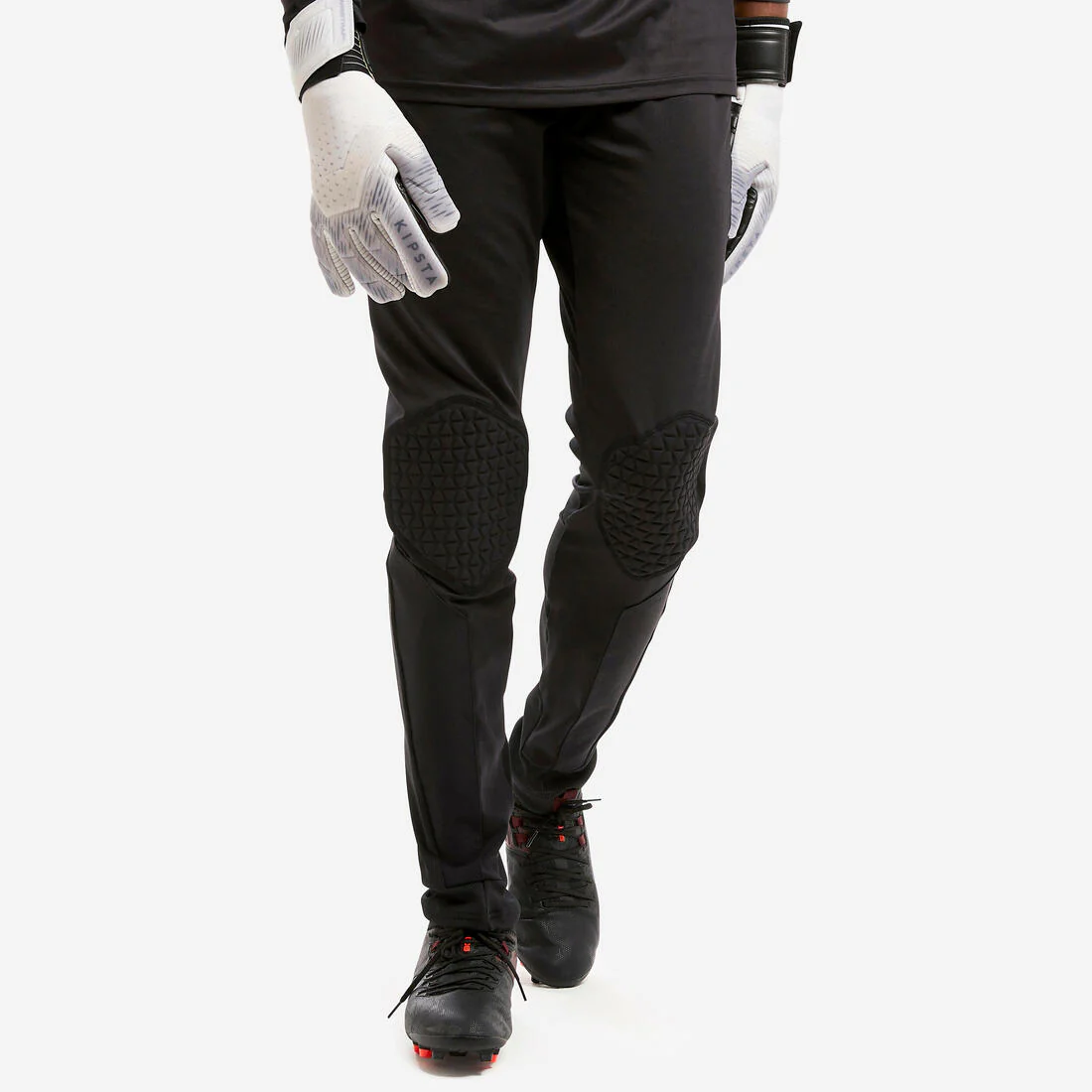 PANTALÓN PARA ARQUERO DE FÚTBOL ADULTOS F500 NEGRO