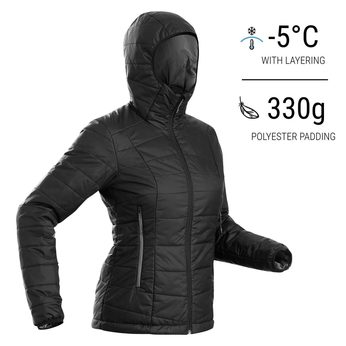 PARKA ACOLCHADA SINTÉTICA CON GORRO SENDERISMO MUJER MT100 - Image 36