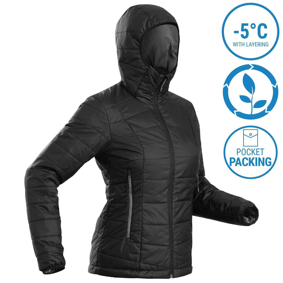 PARKA ACOLCHADA SINTÉTICA CON GORRO SENDERISMO MUJER MT100 - Image 37
