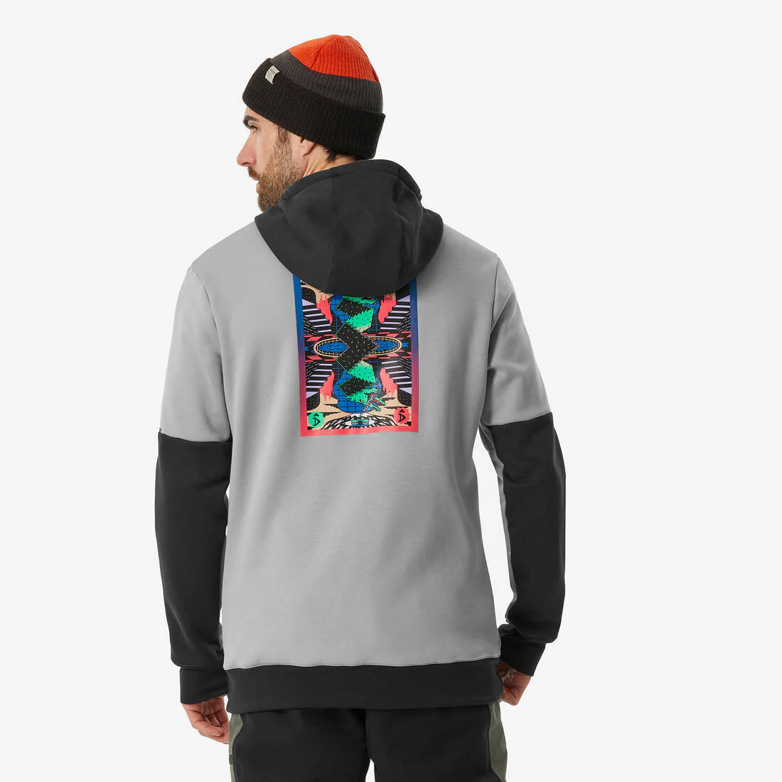 POLERÓN CON GORRO SNOWBOARD 1/2 CIERRE CÁLIDO Y CÓMODO HOMBRE 100 GRIS - Image 2