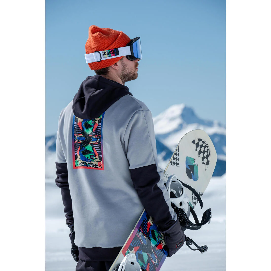 POLERÓN CON GORRO SNOWBOARD 1/2 CIERRE CÁLIDO Y CÓMODO HOMBRE 100 GRIS - Image 7