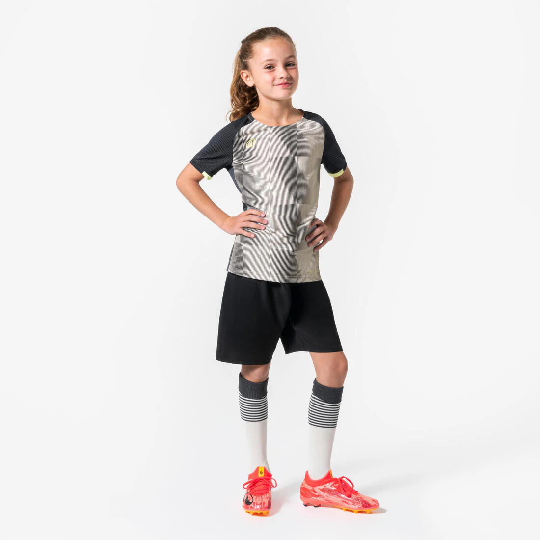 Camiseta de fútbol niño manga corta Viralto JR Dope Gris, Marfil y Amarillo - Image 6