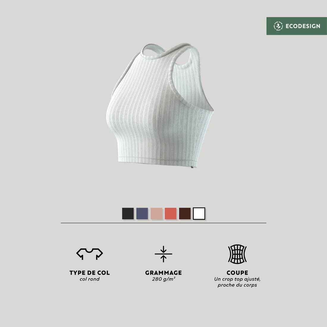 CROP TOP FITNESS MUJER RIB 520 - Image 2