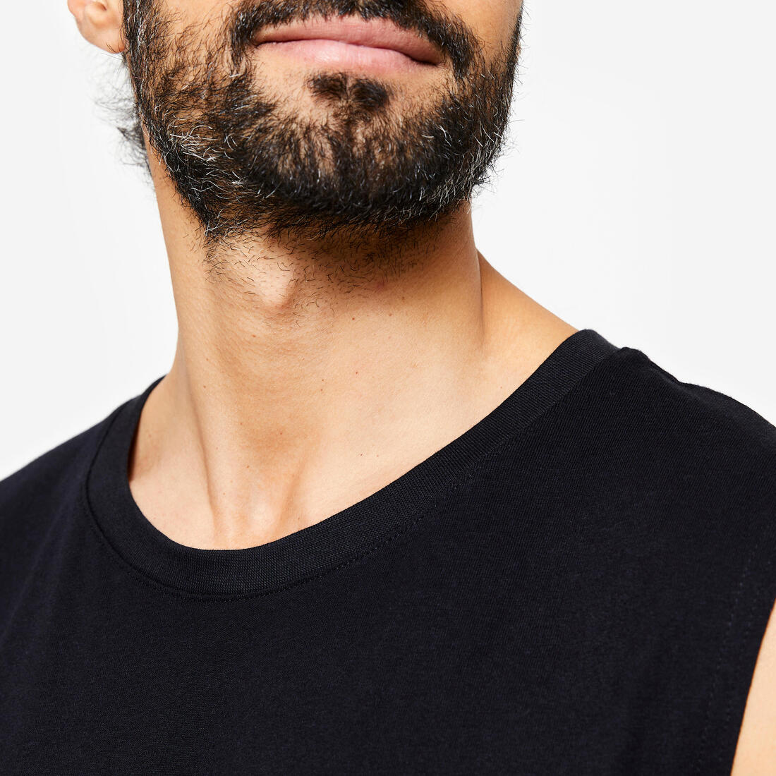 POLERA SIN MANGAS FITNESS HOMBRE 500 ALGODÓN - Image 3