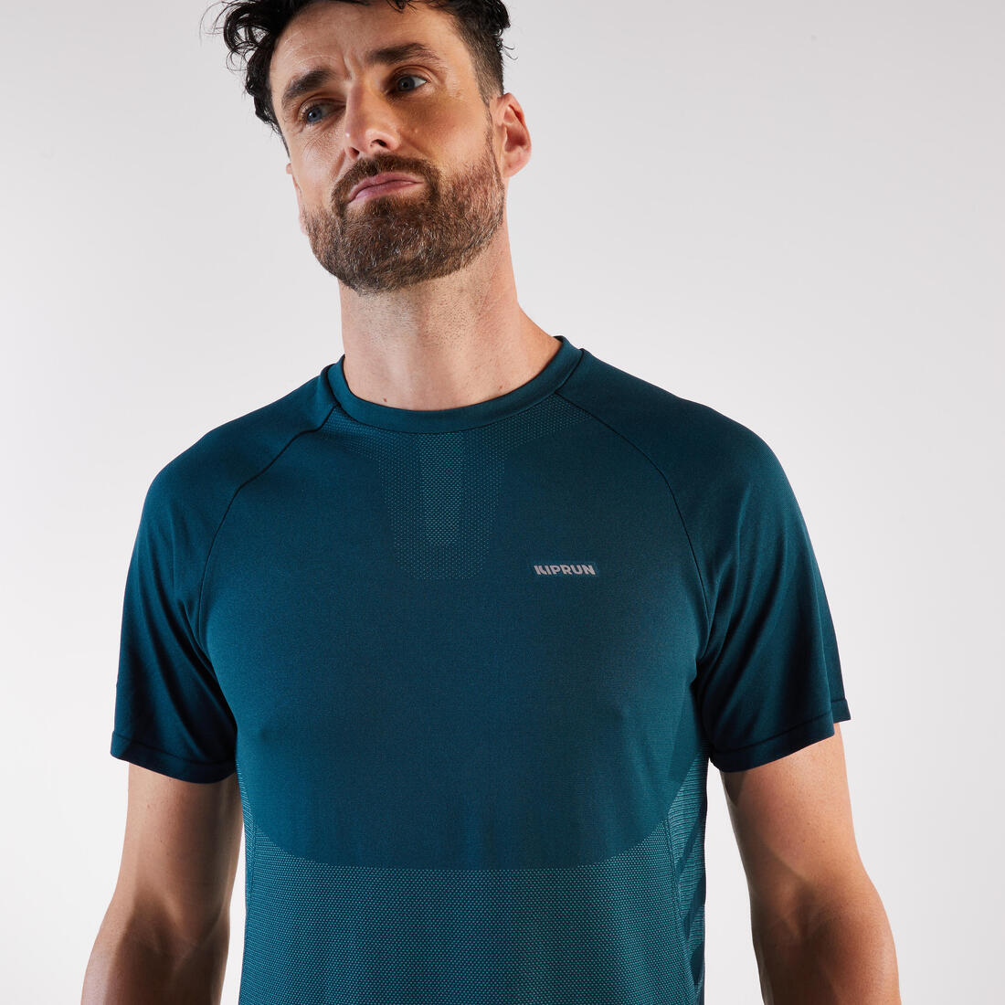 T-shirt de running sans coutures homme - kiprun run 500 confort noir - Image 9