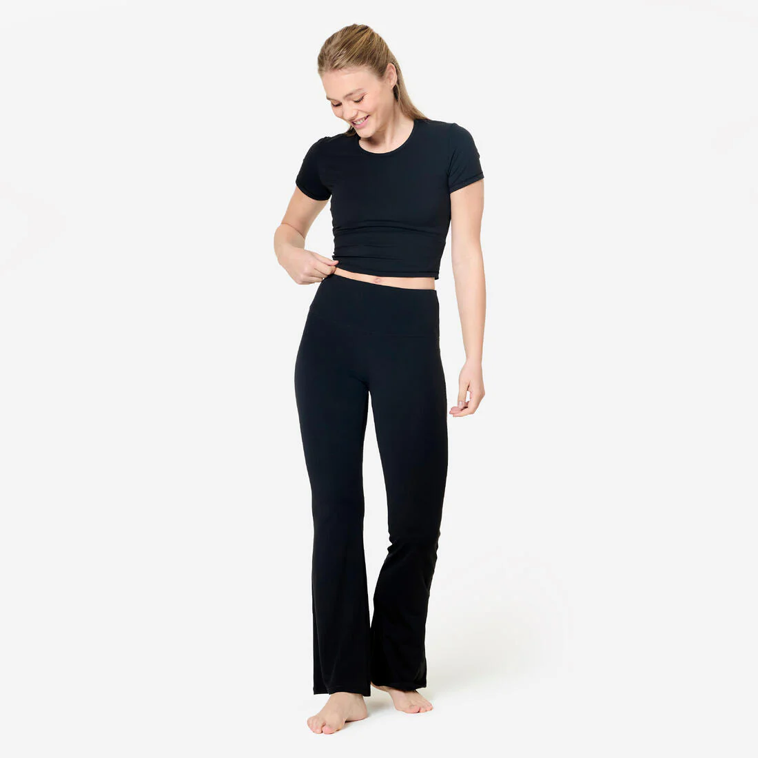 Camiseta Yoga/Pilates Breathe Mujer Negro Elástica Suave - Image 4