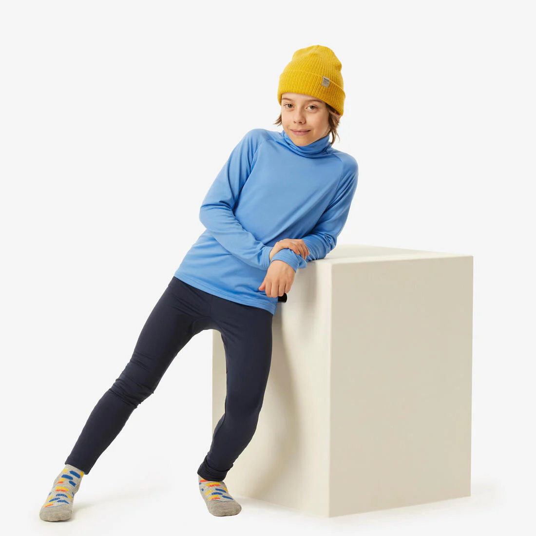 PRIMERA CAPA DE SKI NIÑOS BL 500 CUELLO ALTO AZUL - Image 19