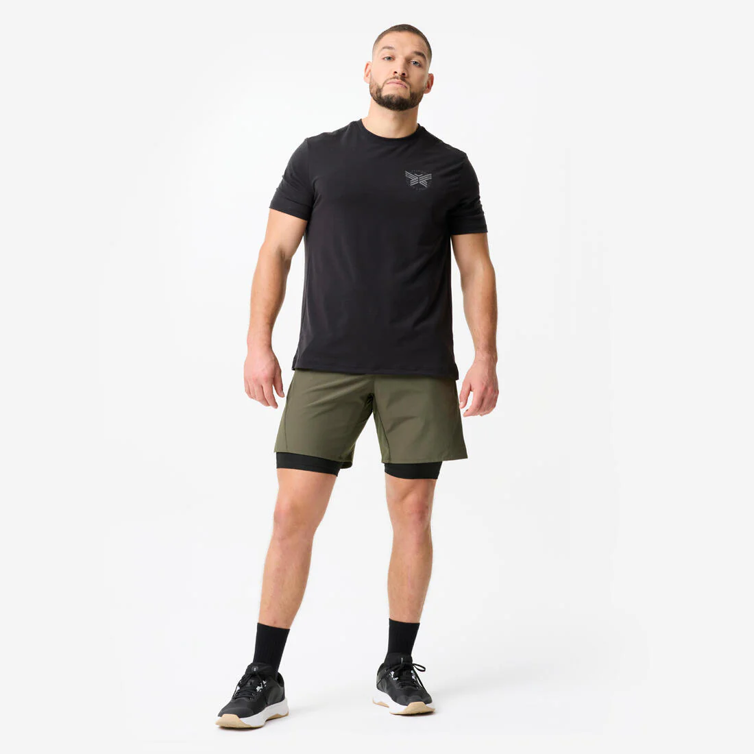 SHORT 2 EN 1 FITNESS HOMBRE TRANSPIRABLES BOLSILLO CIERRE - Image 4