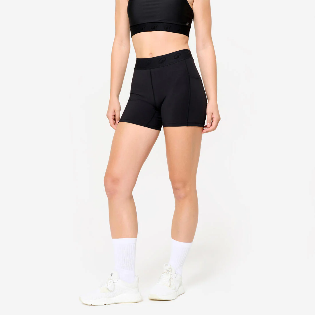 Pantalón Corto Fitness Training Negro Cintura Elástica