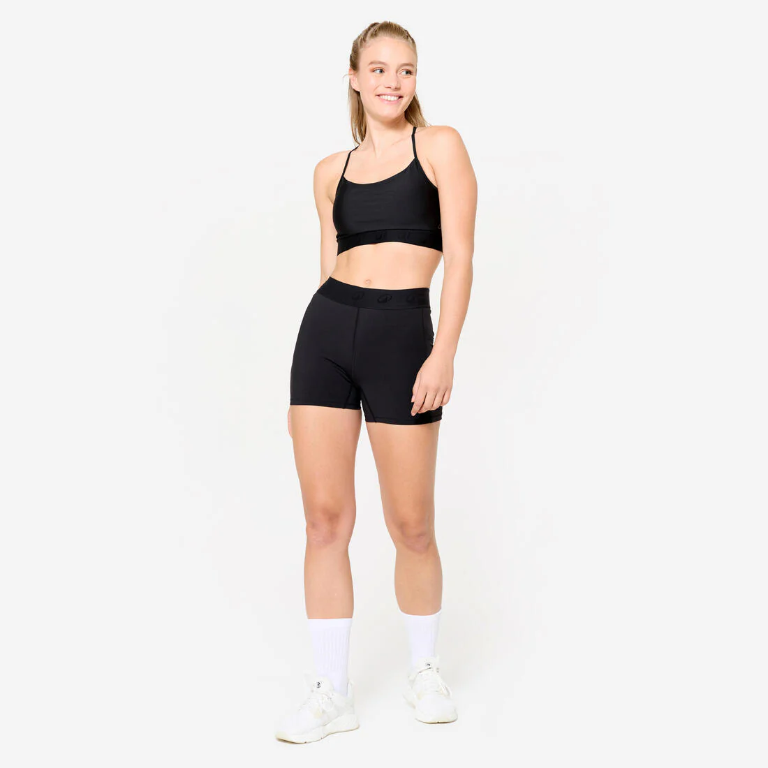 Pantalón Corto Fitness Training Negro Cintura Elástica - Image 2