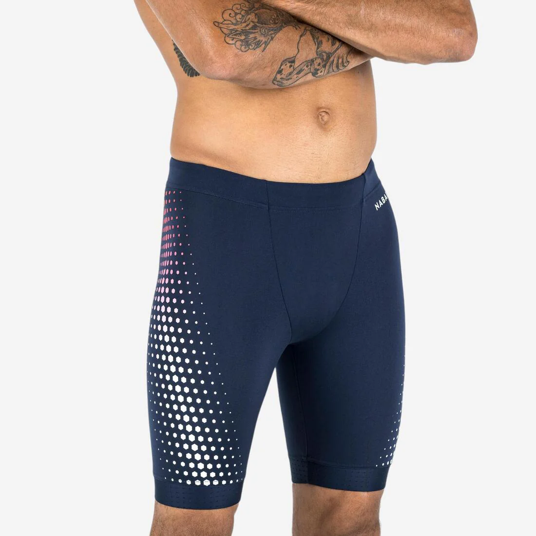TRAJE DE BAÑO NATACIÓN FITI NEGRO HEXÁGONO
