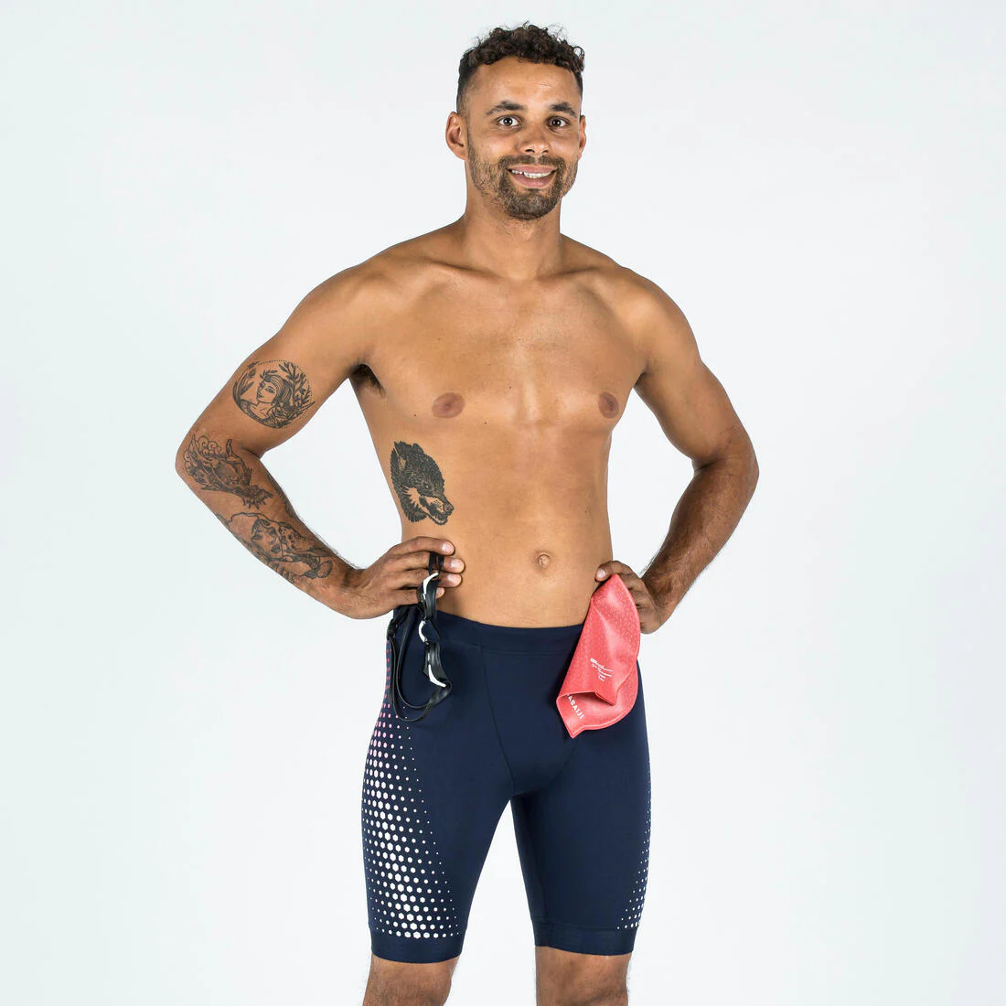 TRAJE DE BAÑO NATACIÓN FITI NEGRO HEXÁGONO - Image 7