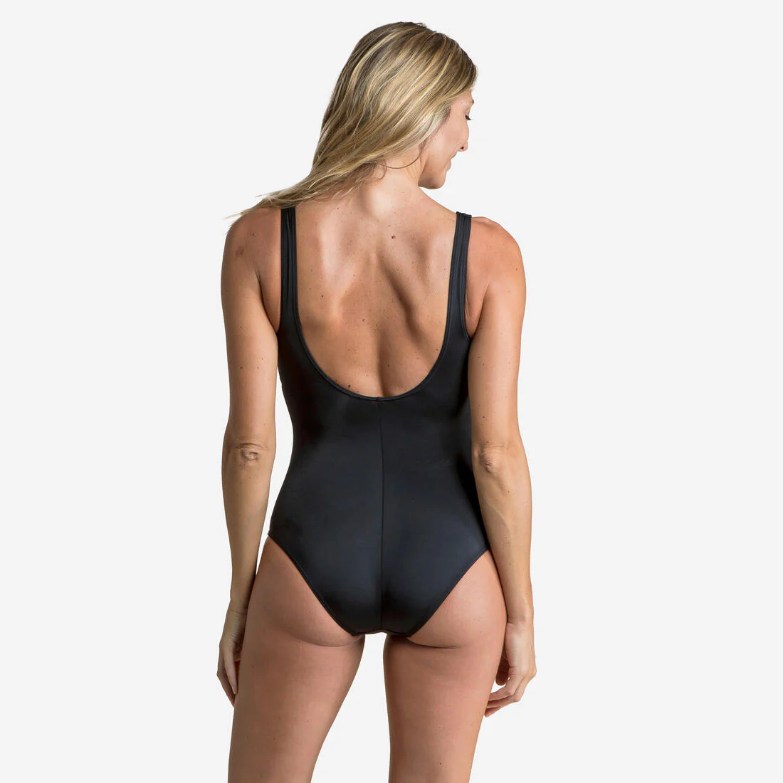 TRAJE DE BAÑO NATACIÓN MUJER  HEVA U NEGRO - Image 3