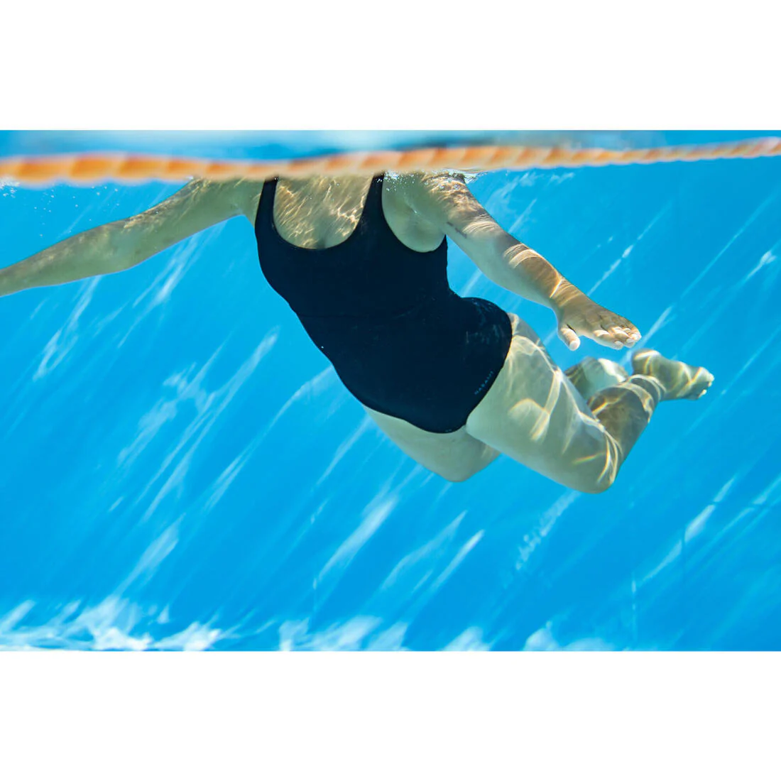 TRAJE DE BAÑO NATACIÓN MUJER  HEVA U NEGRO - Image 8